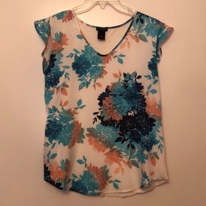 Ann Taylor Floral Print Blouse Size M